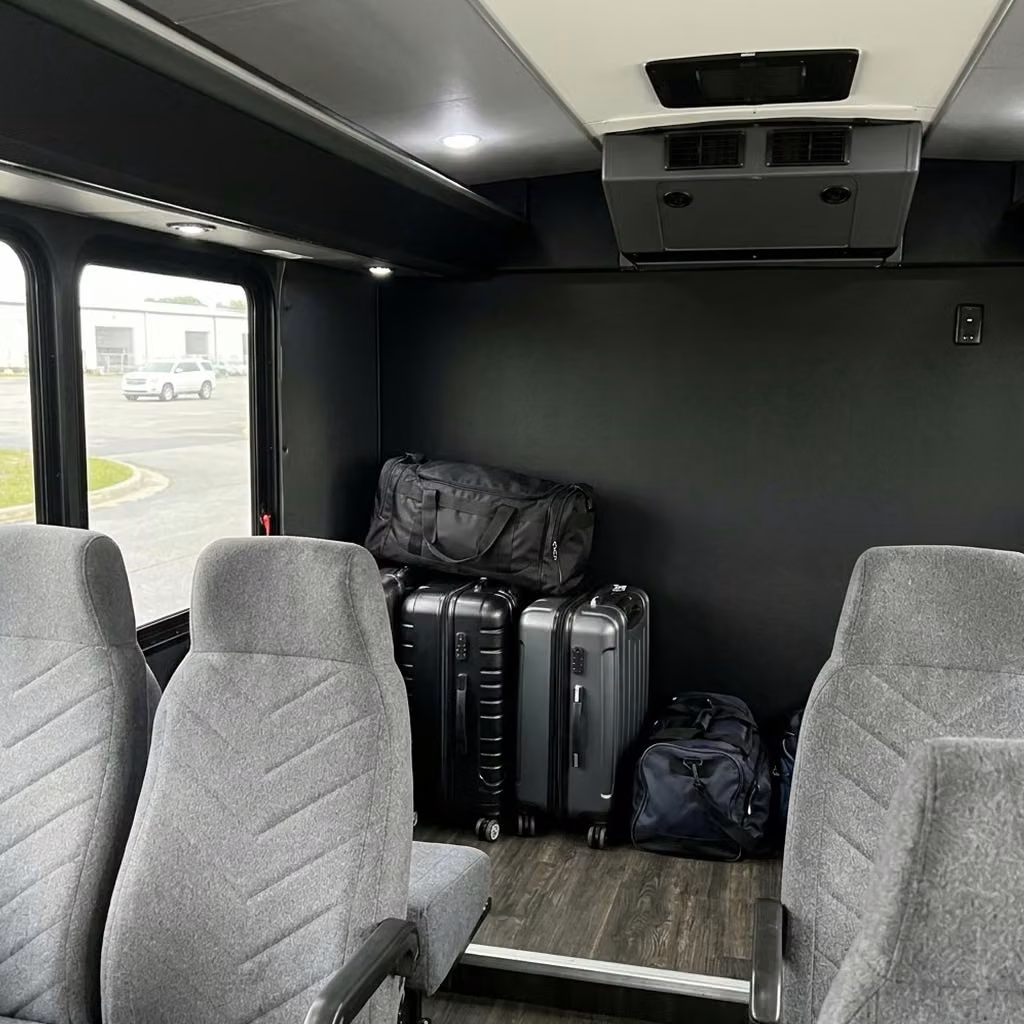 brighton 15 passenger minibus luggage area