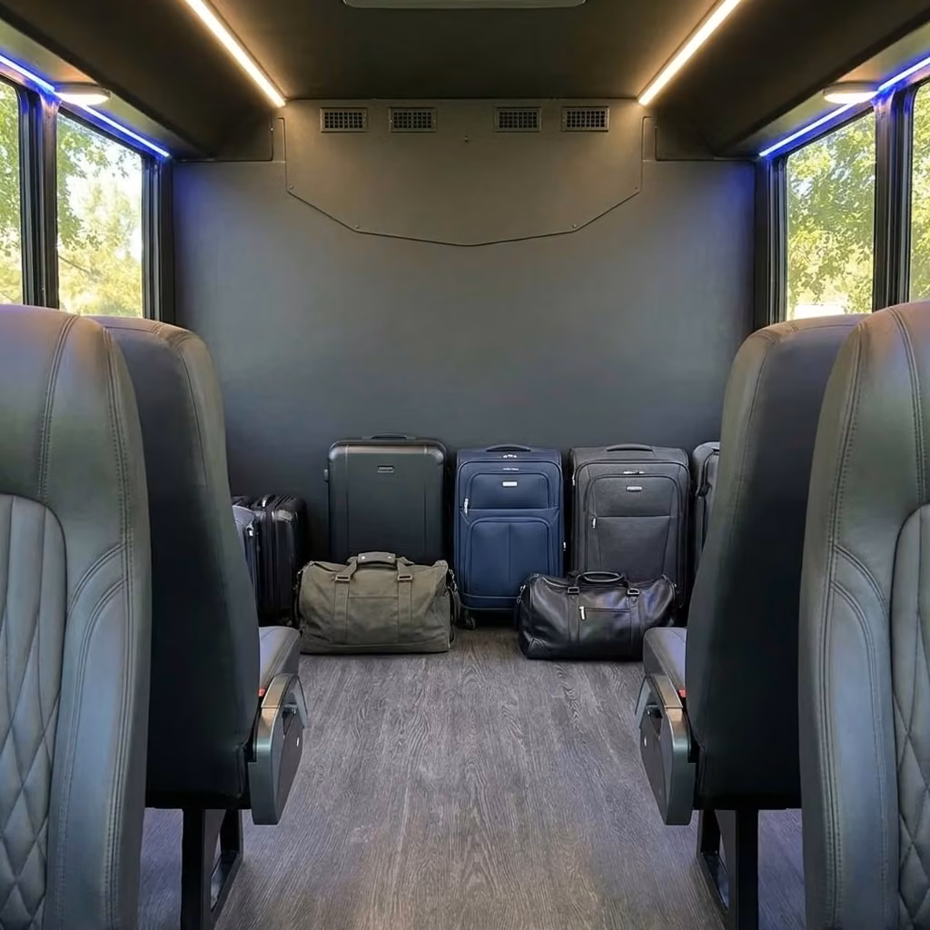 brighton 20 passenger minibus luggage area