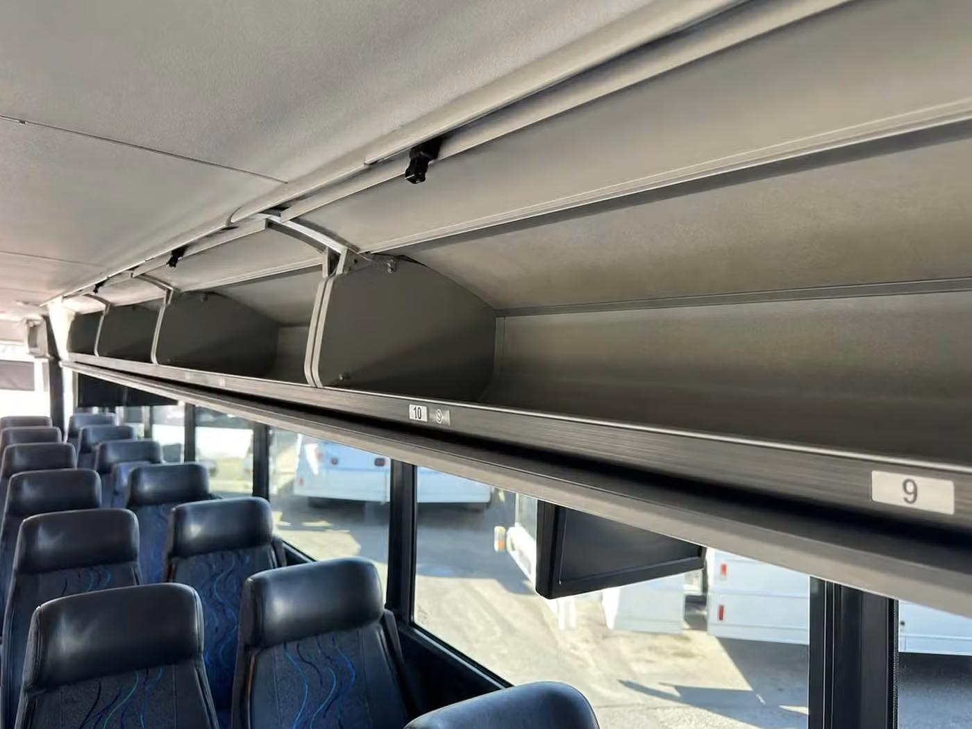 brighton 25 passenger minibus overhead storage