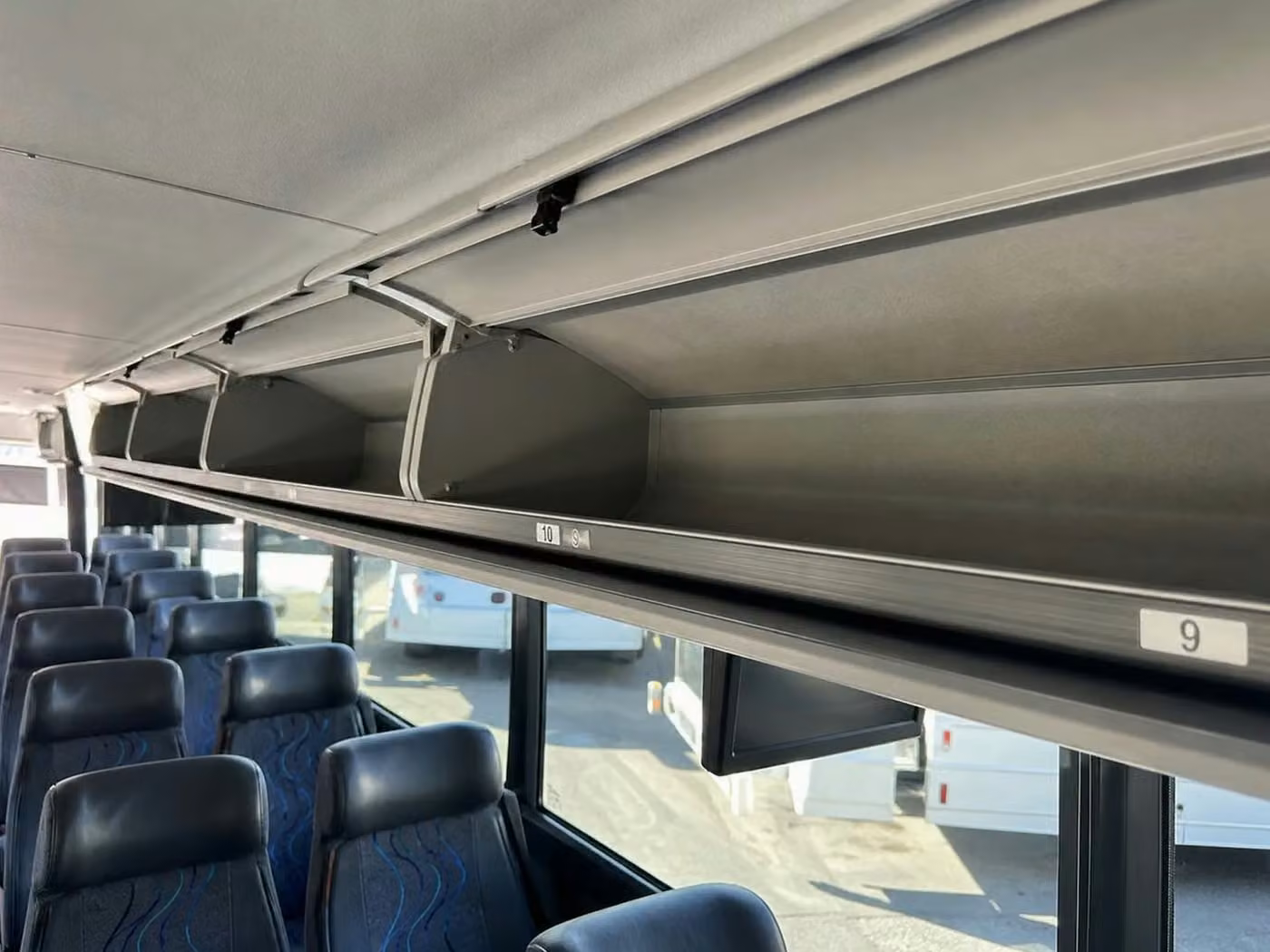 brighton 28 passenger minibus overhead storage