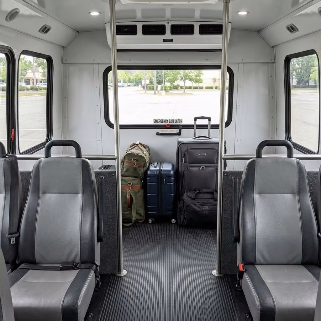 brighton 30 passenger minibus luggage area