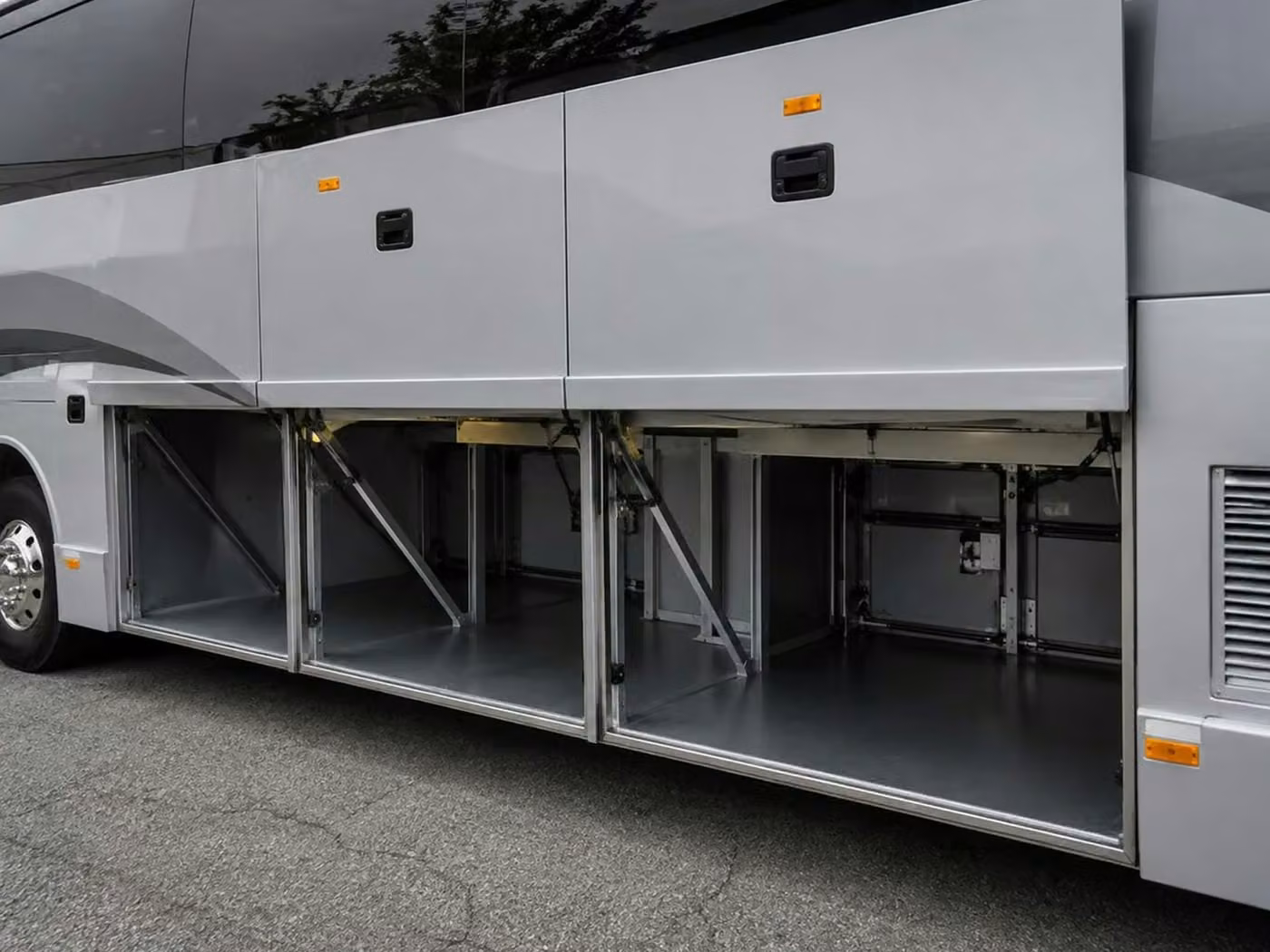 brighton 56 passenger charter bus luggage bays