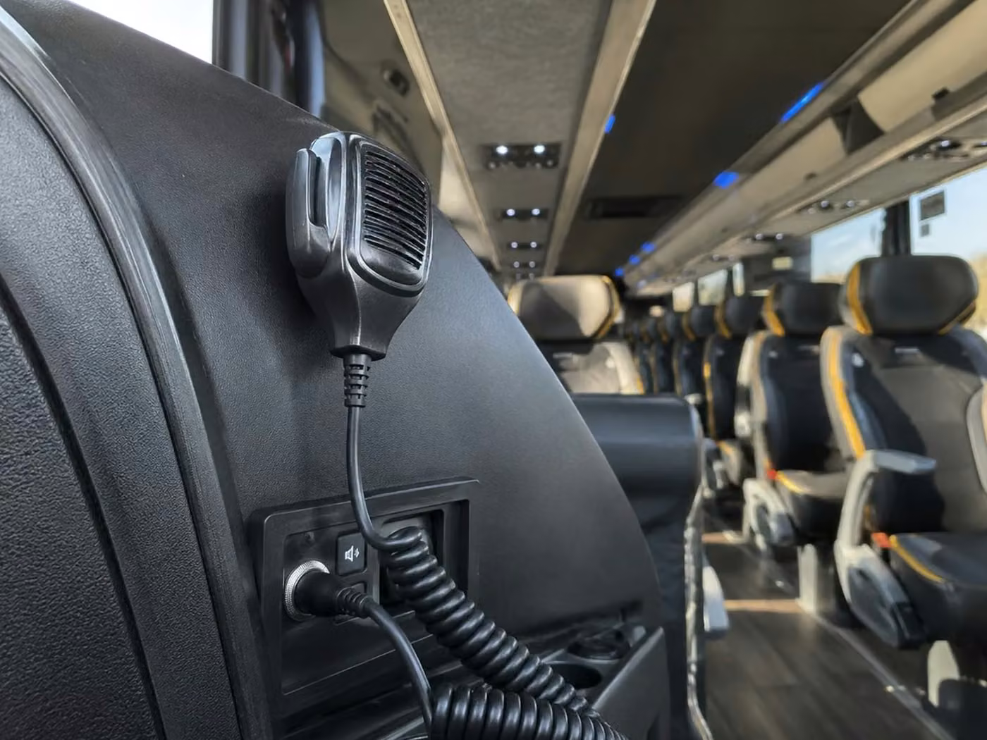 brighton charter bus pa system