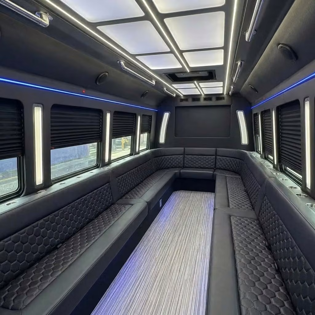 brighton party bus wraparound seating